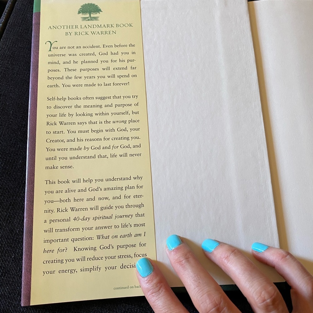 The Purpose Driven Life Hardcover Book | Rick Warren Christian Self Help Growth - Picture 4 of 5